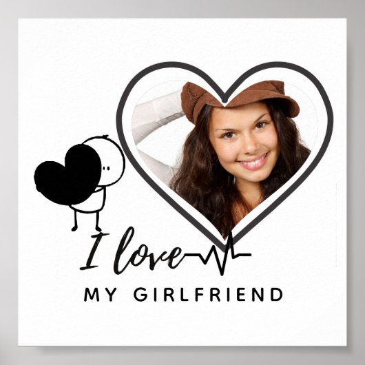 I Liebe My Girlfriend FOTO Geschenk Personalisiert Poster (Vorne)