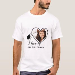 I Liebe My Girlfriend FOTO Geschenk Personalisiert T-Shirt