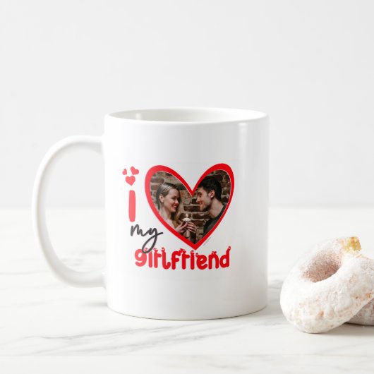 I Liebe My Girlfriend Foto Gift Classic Tasse, 11  Kaffeetasse (Mit Donut)