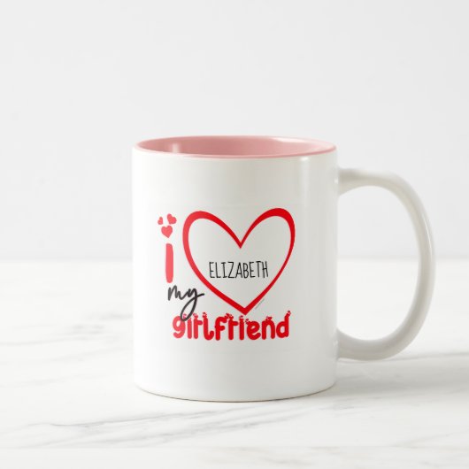 I Liebe My Girlfriend Foto Gift Classic Tasse, 11 Zweifarbige Tasse (Rechts)