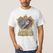 I Liebe My Girlfriend Foto Golden Herzrahmen T-Shirt (Vorderseite)