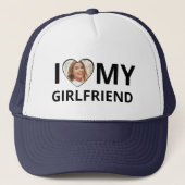I Liebe My Girlfriend Foto Herz Funny Boyfriend Truckerkappe (Vorderseite)