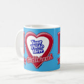 I Liebe My Girlfriend Foto Red Heart Aquamarin Kaffeetasse (Vorderseite Links)