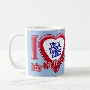 I Liebe My Girlfriend Foto Red Heart Baby Blue Kaffeetasse
