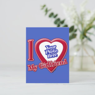 I Liebe My Girlfriend Foto Red Heart D R Blue Feiertagskarte