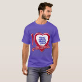 I Liebe My Girlfriend Foto Red Heart Lila T-Shirt (Vorne ganz)