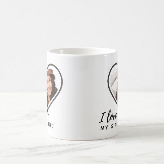 I Liebe My Girlfriend FOTO TEXT Personalisierte Ge Kaffeetasse (Mittel)