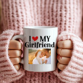 I Liebe My Girlfriend Monogram Initial Name Foto Zweifarbige Tasse
