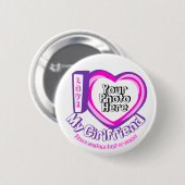 I Liebe My Girlfriend Valentinstag New Weds Button (Vorne & Hinten)