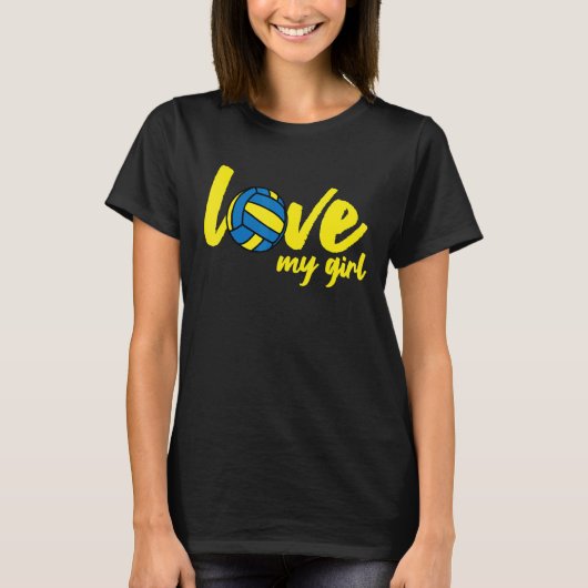 I Liebe My Girls Mama Volleyball Niedlich Volleyba T-Shirt (Vorderseite)