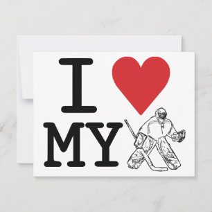 I Liebe My Goalie Party Einladungen (Hockey)