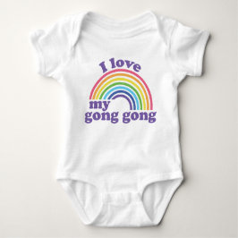 I Liebe My Gong Gong - Niedlicher Regenbogen Baby Strampler