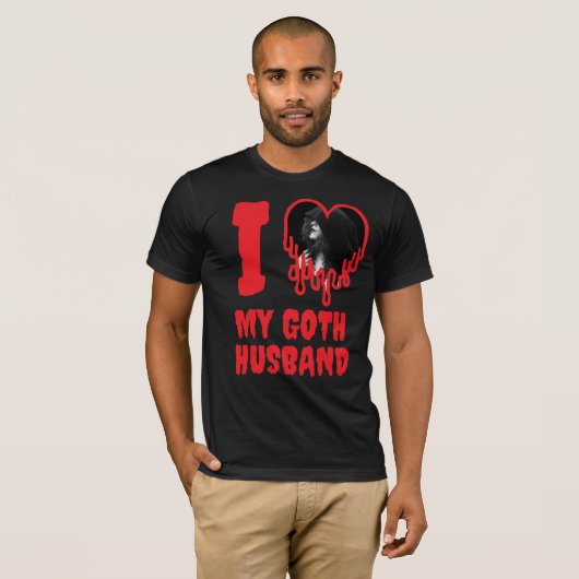 I Liebe My Goth Husband Red Blood Heart Foto T-Shirt (Vorne ganz)
