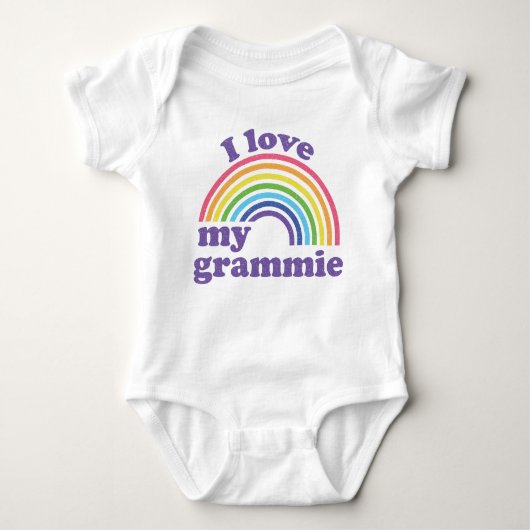 I Liebe My Grammie - Niedlicher Regenbogen Baby Strampler (Vorderseite)