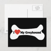 I Liebe My Greyhound - Dog Bone Postkarte (Vorne/Hinten)