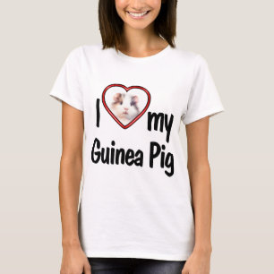 I Liebe My Guinea Pig - Niedliches Foto Rotes Herz T-Shirt