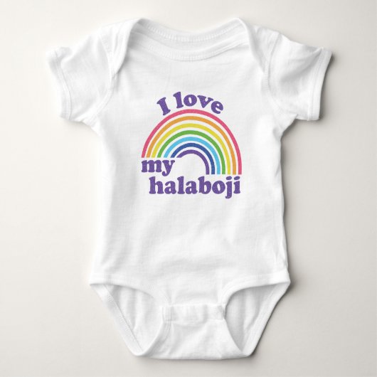 I Liebe My Halaboji - Niedlicher Regenbogen Baby Strampler (Vorderseite)