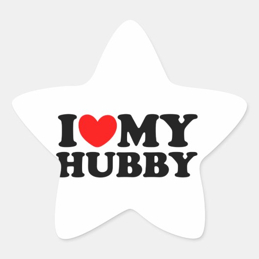 I Liebe My Hubby Stern-Aufkleber (Vorderseite)