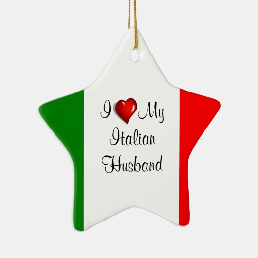 I Liebe My Italian Husband Keramikornament (Rechts)