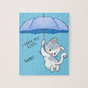 "I LIEBE MY KITTY" Puzzle mit Haustiernamen.