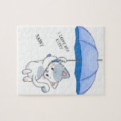 "I LIEBE MY KITTY" Puzzle mit Haustiernamen. (Horizontal)
