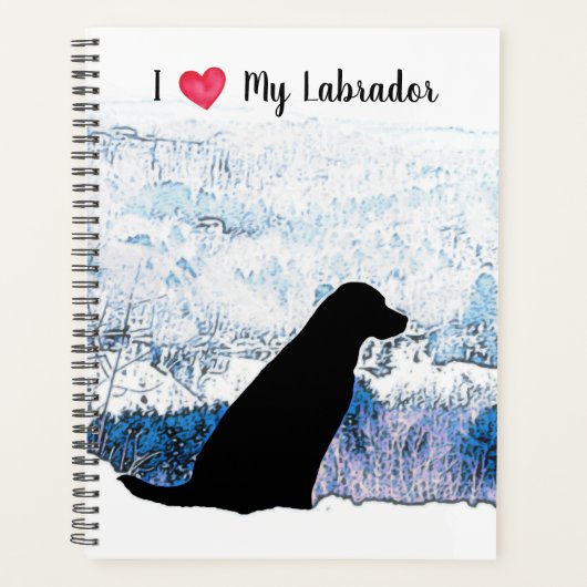 I Liebe My Labrador - Black Dog - Black Lab Planer (Vorderseite)