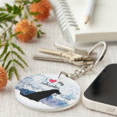 I Liebe My Labrador - Black Dog - Black Lab Schlüsselanhänger (Vorderseite rechts)