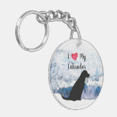 I Liebe My Labrador - Black Dog - Black Lab Schlüsselanhänger (Vorderseite links)