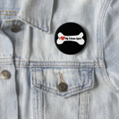 I Liebe My Lhasa Apso - Dog Bone Button (Beispiel)