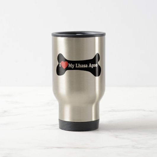 I Liebe My Lhasa Apso - Dog Bone Reisebecher (Mittel)