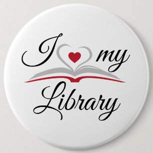I Liebe My Library Abzeichen Button