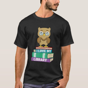 I Liebe My Library Niedlich Owl Readers Book T-Shirt