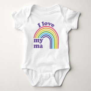 I Liebe My Ma - Niedlicher Regenbogen Baby Strampler