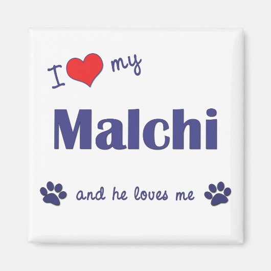 I Liebe My Malchi (Männlicher Hund) Magnet (Vorne)