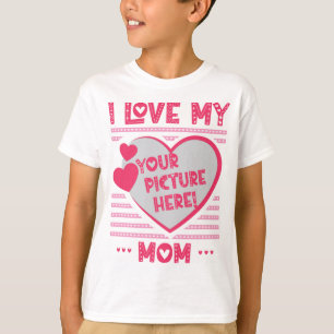 I Liebe My Mama Custom Mama Foto T - Shirt