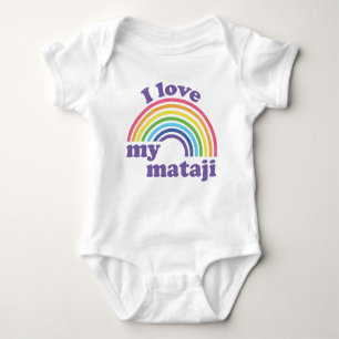 I Liebe My Mataji - Niedlicher Regenbogen Baby Strampler