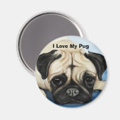 " I Liebe My Mops" Dog Art Magnet (Vorderseite/Rückseite)