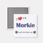 I Liebe My Morkie (Weiblicher Hund) Magnet (Vorderseite/Rückseite)