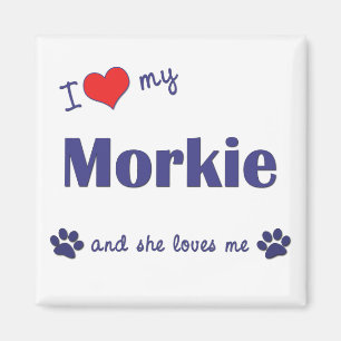 I Liebe My Morkie (Weiblicher Hund) Magnet