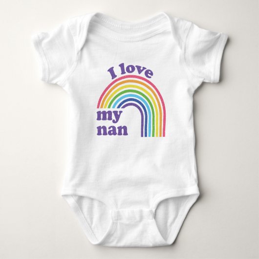 I Liebe My Nan - Niedlicher Regenbogen Baby Strampler (Vorderseite)