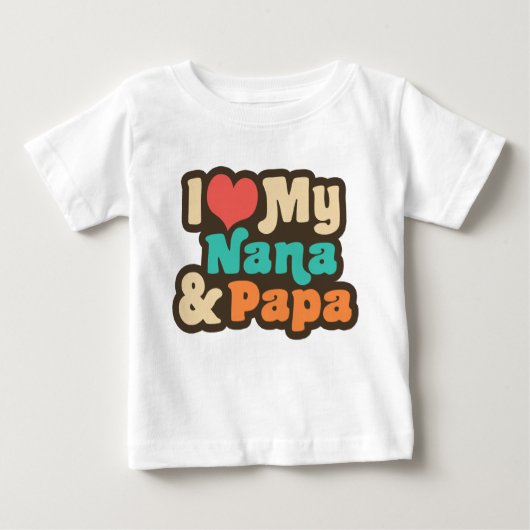 I Liebe My Nana & Papa Baby T-shirt (Vorderseite)