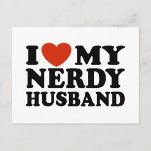 I Liebe My Nerdy Husband Postkarte