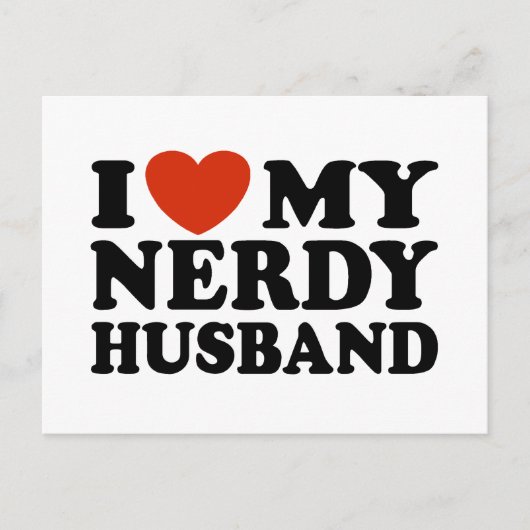 I Liebe My Nerdy Husband Postkarte (Vorderseite)