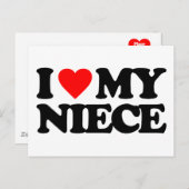 I LIEBE MY NIECE POSTKARTE (Vorne/Hinten)