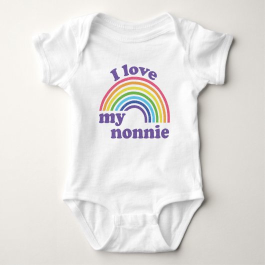 I Liebe My Nonnie - Niedlicher Regenbogen Baby Strampler (Vorderseite)