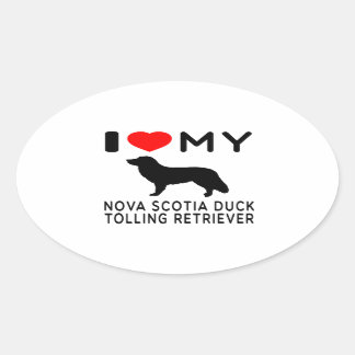 I Liebe My Nova Scotia Duck Tolling Retriever Ovaler Aufkleber