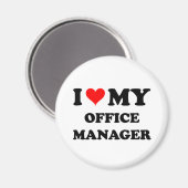 I Liebe My Office Manager Magnet (Vorderseite/Rückseite)