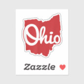 I Liebe My Ohio Zuhause Script Ohio Aufkleber (Blatt)
