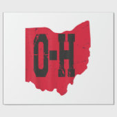 I Liebe My Ohio Zuhause Script Ohio Buckeye Staat Geschenkpapier (Flach)