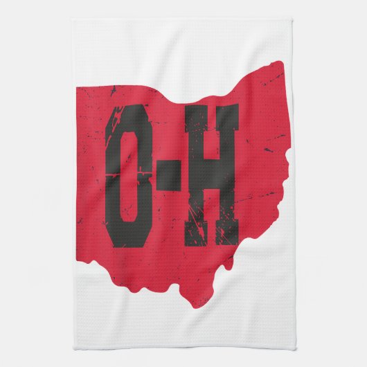 I Liebe My Ohio Zuhause Script Ohio Buckeye Staat Geschirrtuch (Vertikal)